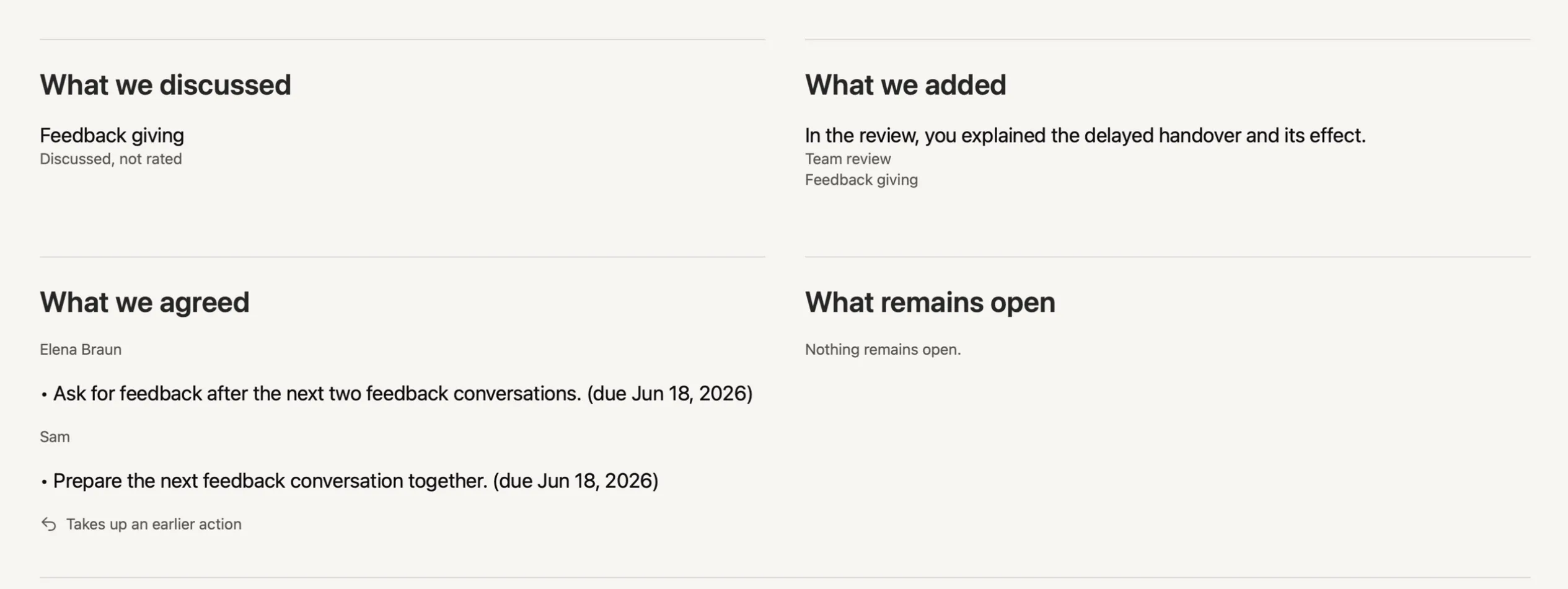 Agree on next steps