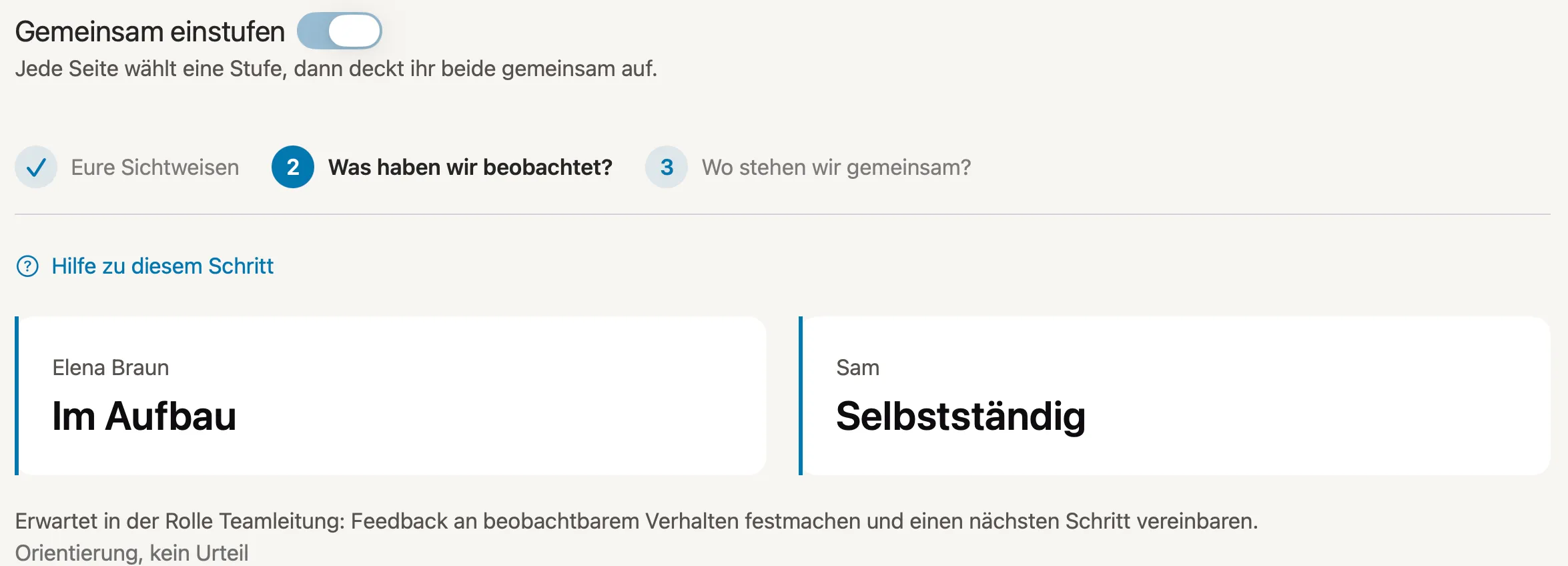 Sichtweisen vergleichen